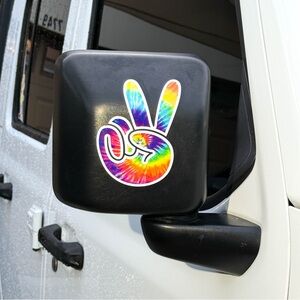 Tie Dye Peace Wave Left & Right Mirrors Vinyl Fits All Jeeps